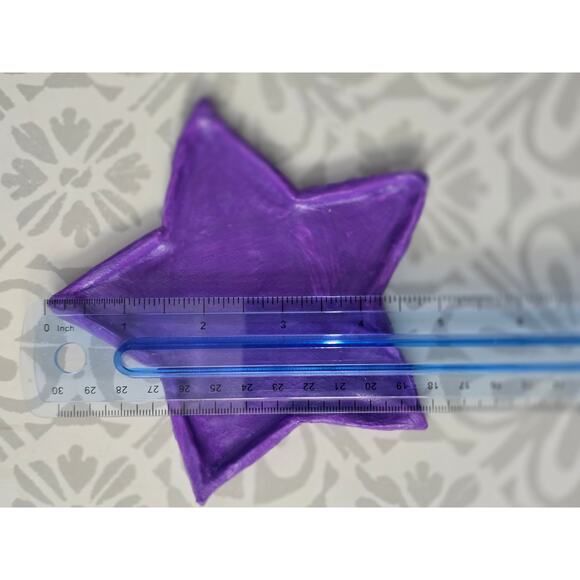 💜 Handmade Purple Star Clay Trinket Dish 💜 - Picture 6 of 9